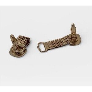 Vintage 1970’s Men’s Square Gold Finish Mesh Wrap Cuff Links